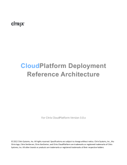 CloudPlatform Deployment Reference Architecture