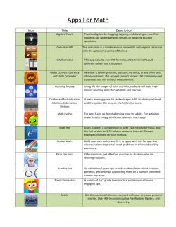 Apps For Math revised - St Lucie Public Schools