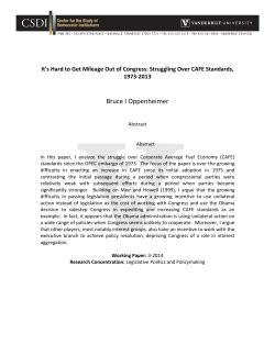 Struggling Over CAFE Standards, 1973-2013