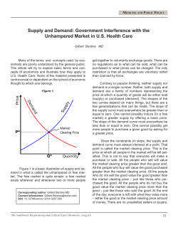 Supply and Demand: Government Interference with the