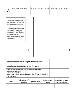 Quadratics Examples for Note