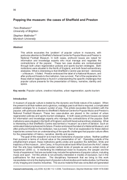 Popping the museum: the cases of Sheffield and Preston