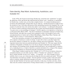 Fake Identity, Real Work: Authenticity, Autofiction, and Outsider Art