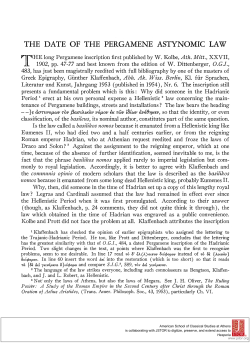 the date of the pergamene astynomic law
