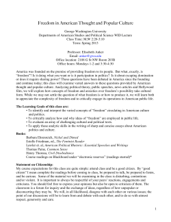 Freedom in American Thought and Popular Culture