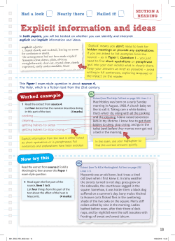 Explicit information and ideas - Pearson Schools and FE Colleges