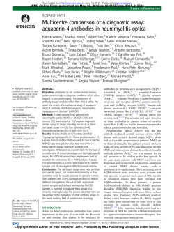 Multicentre comparison of a diagnostic assay: aquaporin-4