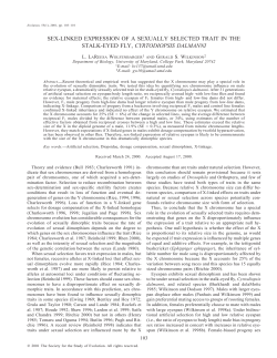 sex-linked expression of a sexually selected trait in the stalk