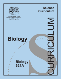 Biology 621A Curriculum Guide