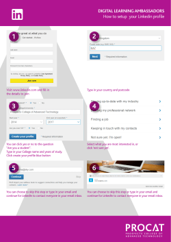 DIGITAL LEARNING AMBASSADORS How to setup your Linkedin