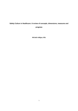 Safety Culture in Healthcare - Institute for Knowledge Mobilization