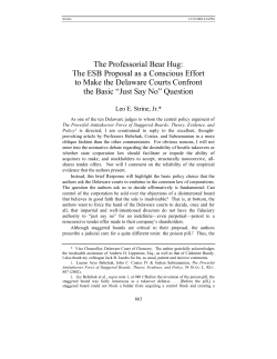 The Professorial Bear Hug: The ESB Proposal as a Conscious Effort