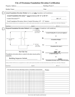 Foundation Elevation Certification Form