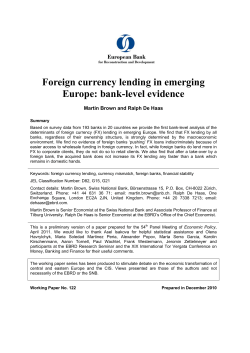 Foreign currency lending in emerging Europe: bank-level