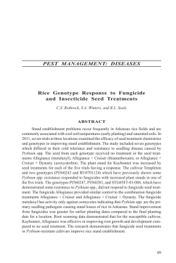 PEST MANAGEMENT: DISEASES Rice Genotype Response to