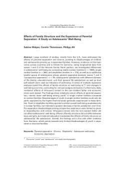 Effects of Family Structure and the Experience of Parental