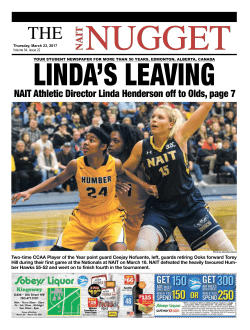 NAIT Athletic Director Linda Henderson off to Olds, page 7