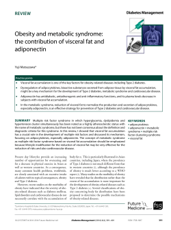 Obesity and metabolic syndrome: the contribution of visceral fat and
