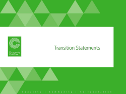 Transition Statements - Community Child Care Association