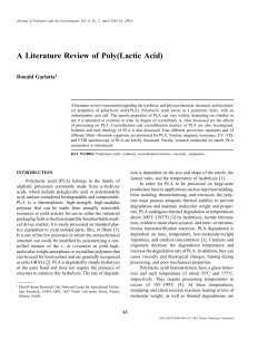 A Literature Review of Poly(Lactic Acid)