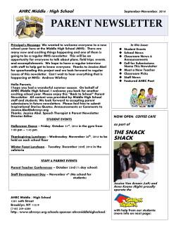 MHS Newsletter Fall 2014 - AHRC New York City Schools