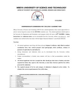 Mbeya University of Science and Technology (MUST)
