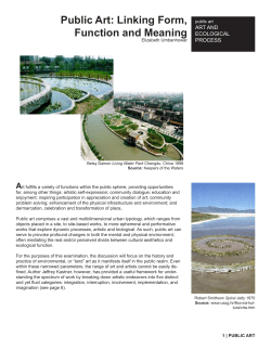 Public Art: Linking Form, Function and Meaning