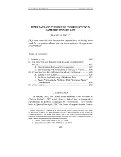 Super PACs and the Role of "Coordination" in Campaign Finance Law