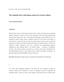 The romantic drive and human sciences in western culture