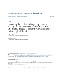 Examining the Decline in Bargaining Power in Faculty Labor Unions