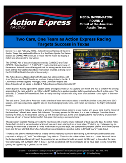 Two Cars, One Team as Action Express Racing Targets Success in