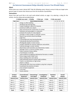 An Interest Assessment Helps Identify Careers You Would Enjoy