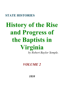 History of the Baptists of Virginia vol 2 Robert