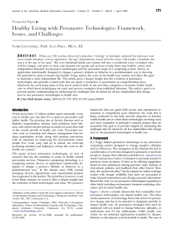 Healthy Living with Persuasive Technologies: Framework, Issues