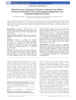 Risk factors for unplanned transfer to intensive care within 24 hours