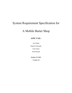 System Requirement Specification for A Mobile Barter Shop