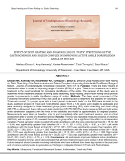 effect of deep heating and foam rolling vs. static stretching of the