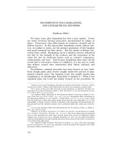 incompetent plea bargaining and extrajudicial reforms