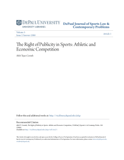 The Right of Publicity in Sports: Athletic and