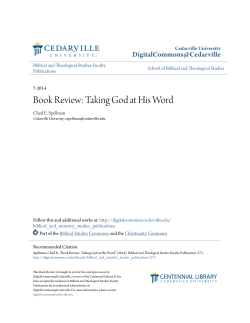 Book Review: Taking God at His Word