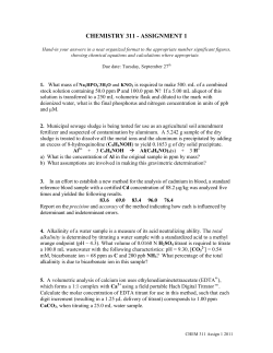 CHEMISTRY 311 - ASSIGNMENT 1