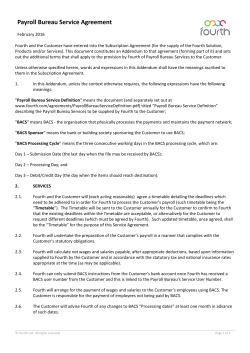 Payroll Bureau Service Agreement