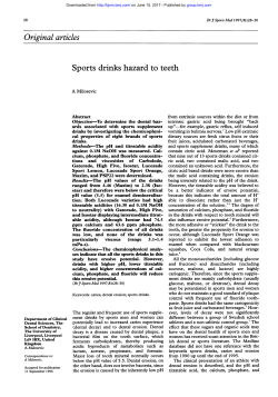Original articles Sports drinks hazard to teeth