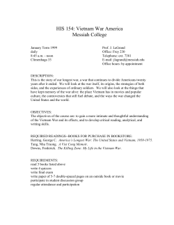 HIS 154: Vietnam War America