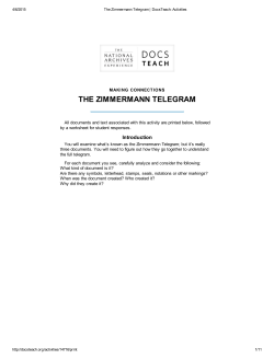 THE ZIMMERMANN TELEGRAM