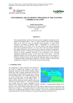 geothermal development progress in the eastern caribbean islands