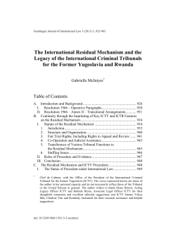 The International Residual Mechanism and the Legacy of the