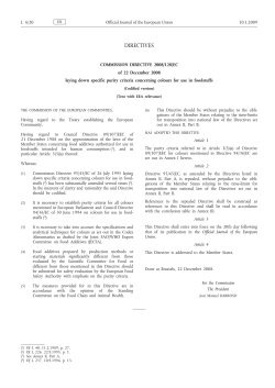 Commission Directive 2008/128/EC - The Food Safety Authority of