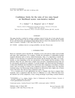 Confidence limits for the ratio of two rates based on likelihood scores