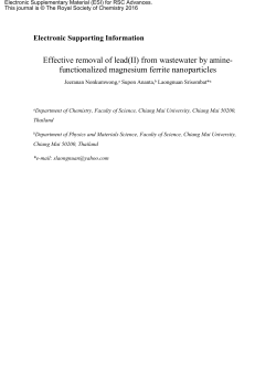 Effective removal of lead(II) from wastewater by amine